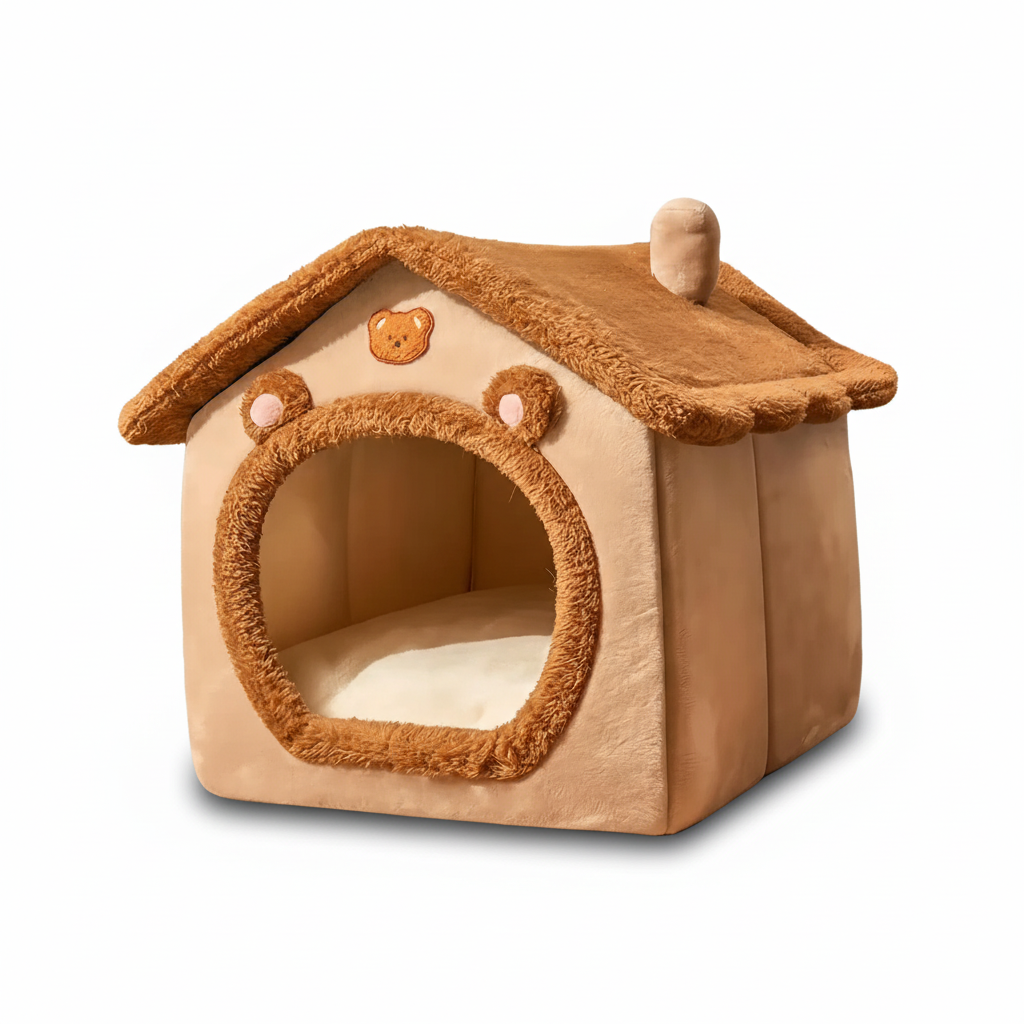 Hut Covered Cat & Dog Bed