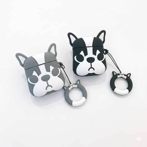 Bulldog Puppy AirPods Case – Soft Silicone Protective Cover