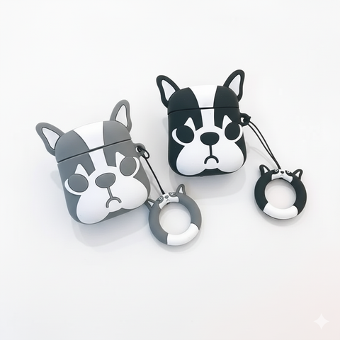 Bulldog Puppy AirPods Case – Soft Silicone Protective Cover