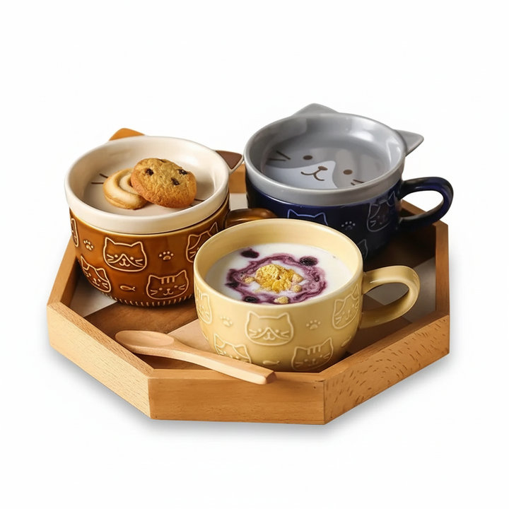 Coffee Mug with Cat or Dog Pattern Lid – Small & Cute Design