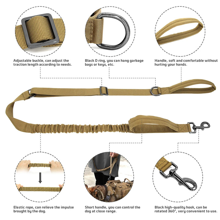Tactical Dog Collar with Nylon Rope – For Medium & Large Dogs - Wooflu