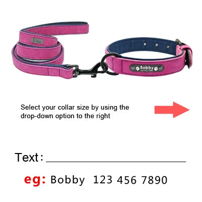 Dog Collar Leash  Personalized - Wooflu