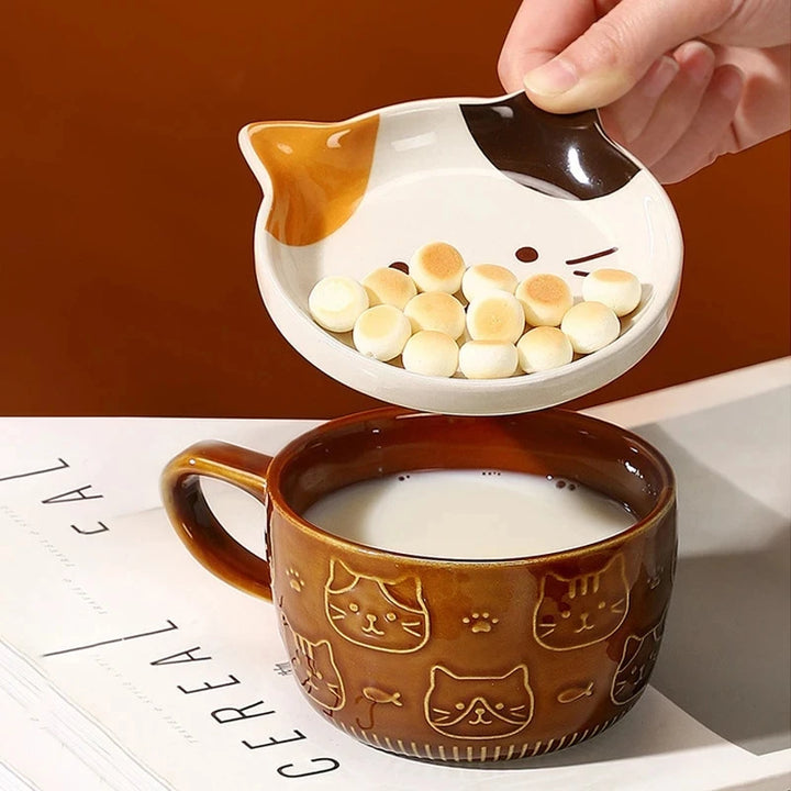 Coffee Mug with Cat or Dog Pattern Lid – Small & Cute Design - Wooflu