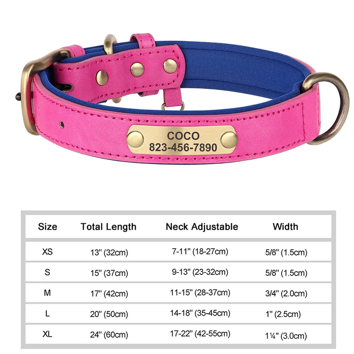 Personalized dog collars with ID engraving - Wooflu