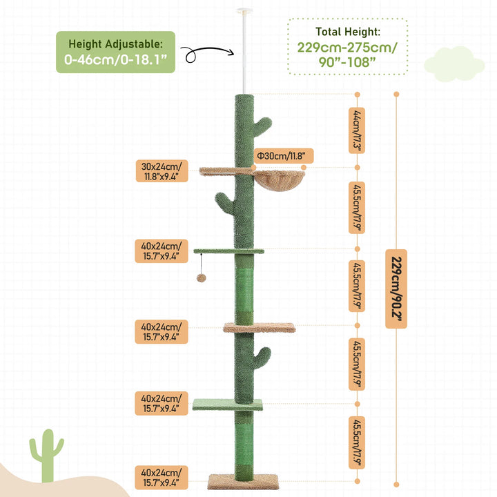 Cat Tower Cactus Design - Wooflu