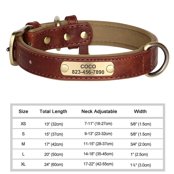 Personalized dog collars with ID engraving - Wooflu