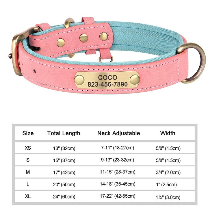 Personalized dog collars with ID engraving - Wooflu