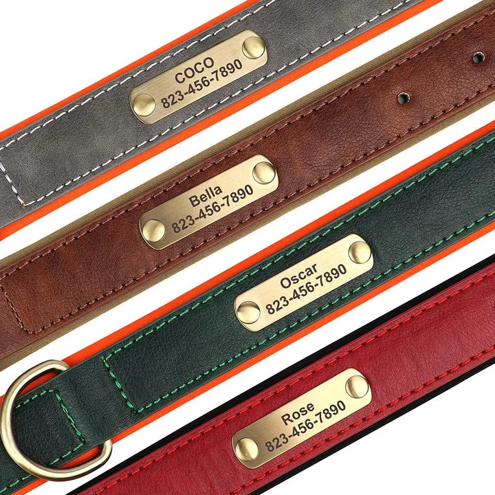 Personalized dog collars with ID engraving - Wooflu