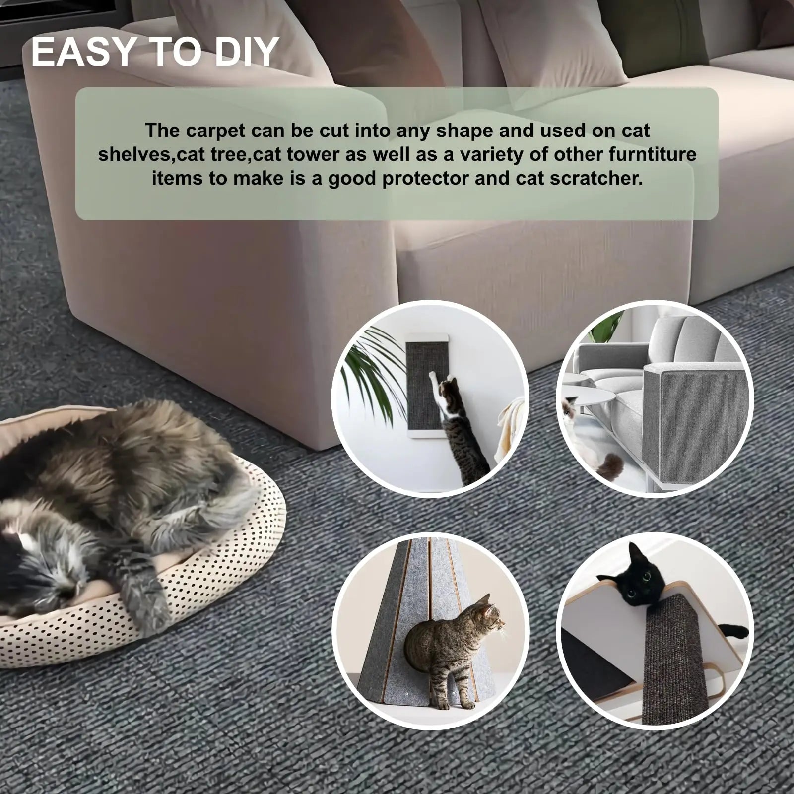Self-Adhesive Wall Protector – Anti-Cat Scratch Shield - Wooflu