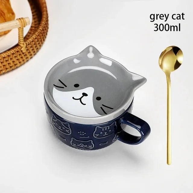 Coffee Mug with Cat or Dog Pattern Lid – Small & Cute Design - Wooflu