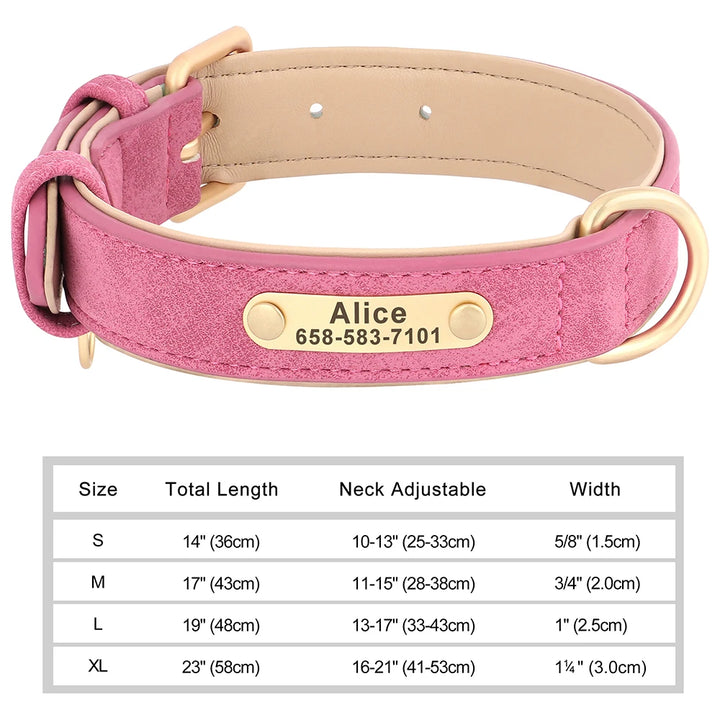 Personalized dog collars with ID engraving - Wooflu