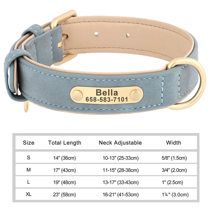 Personalized dog collars with ID engraving - Wooflu